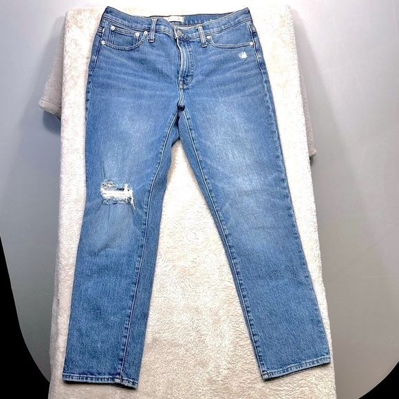 Madewell The Mid Rise Perfect Vintage Jean size 29 Distressing 10” rise - Picture 3 of 14